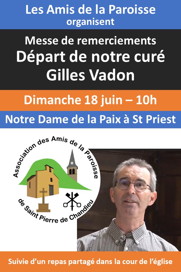 Départ de notre curé Gilles Vadon