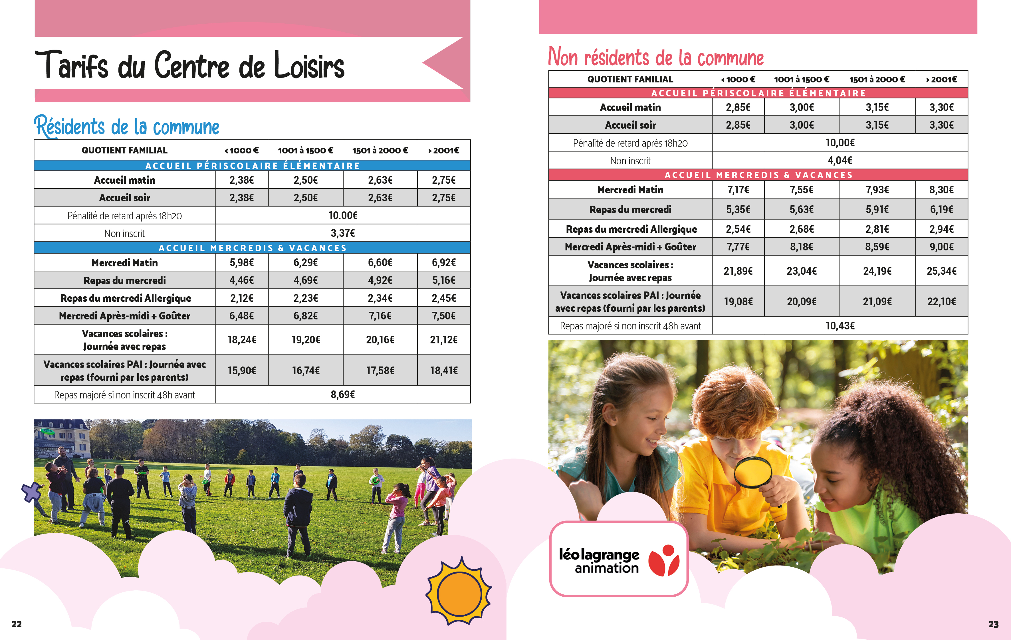 Léo Lagrange Tarifs