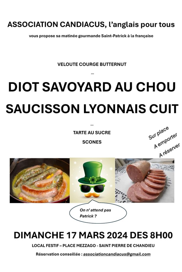 Candiacus : Vente Diot et Saucisson cuit
