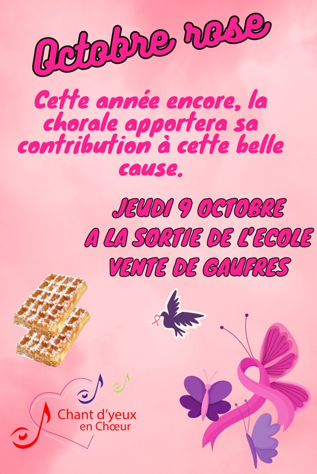 Vente de gaufres "Octobre Rose"